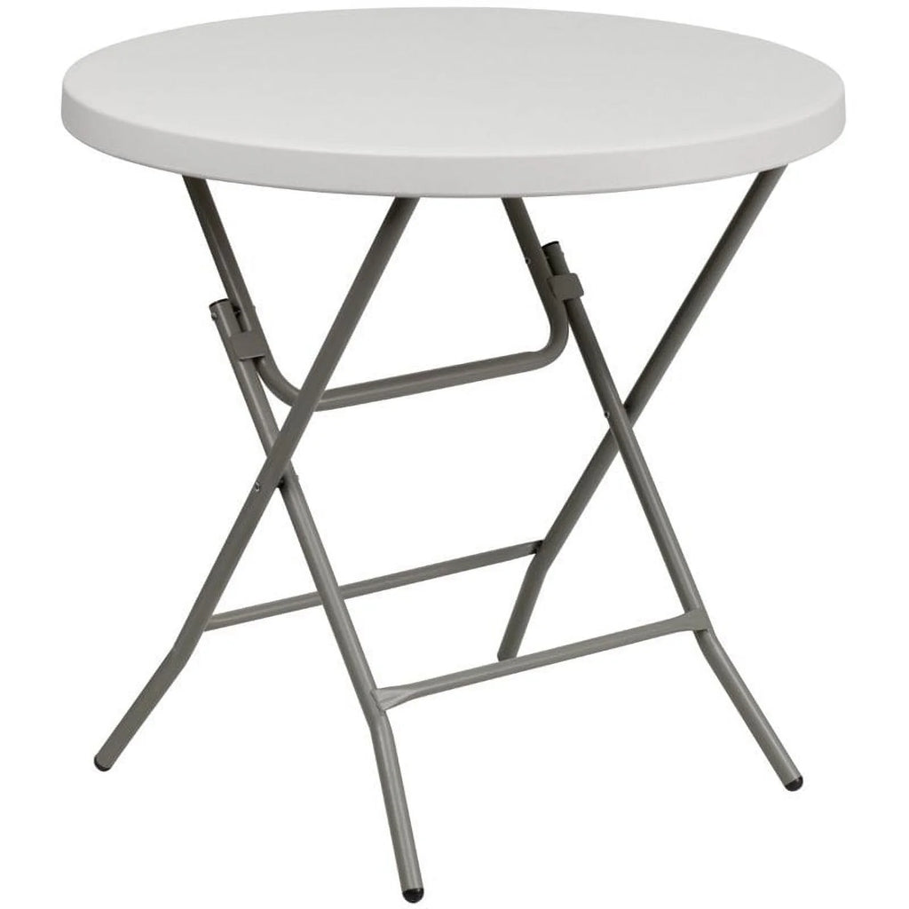 Round Granite White Plastic Folding Table W88285