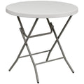 Round Granite White Plastic Folding Table W88285