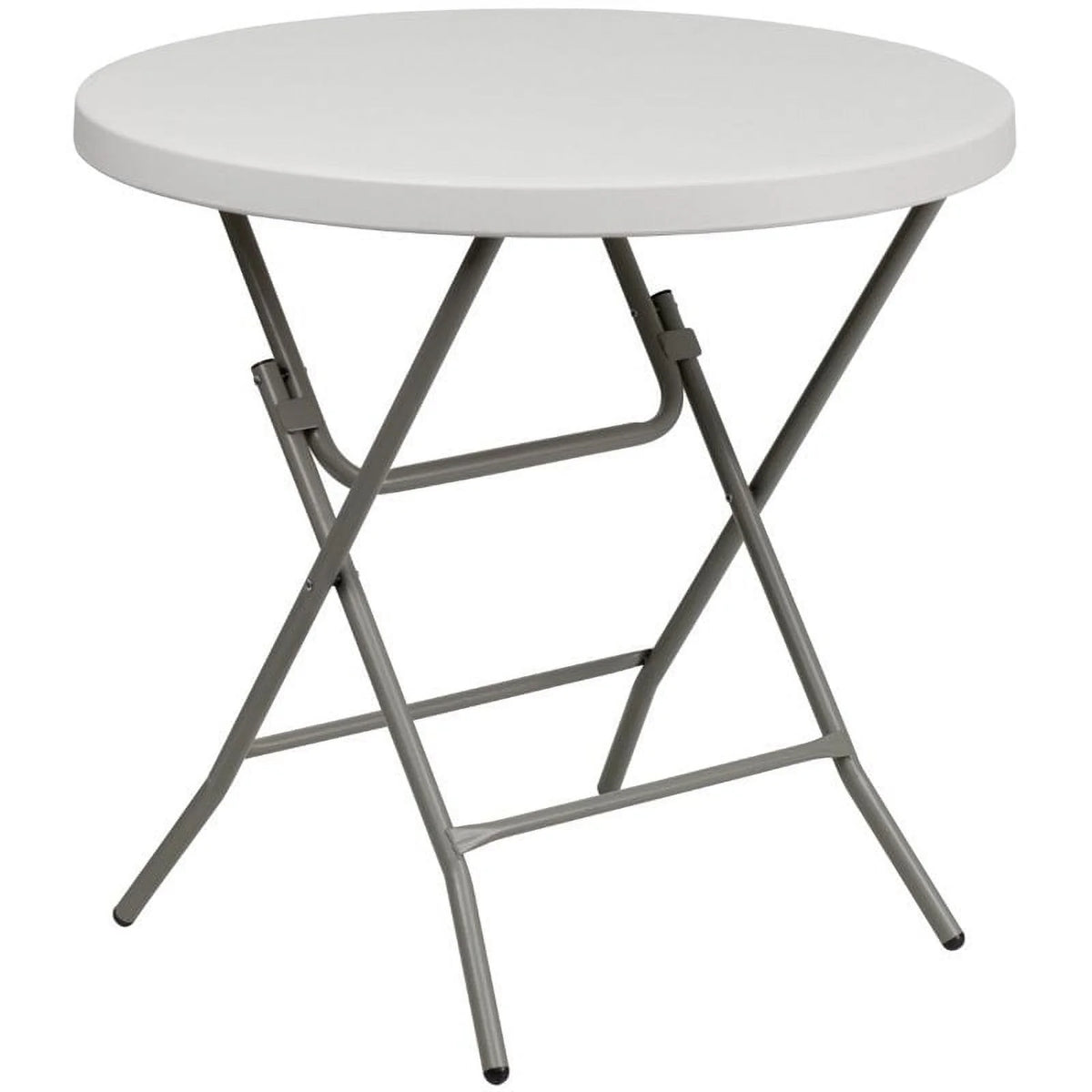 Round Granite White Plastic Folding Table W88285