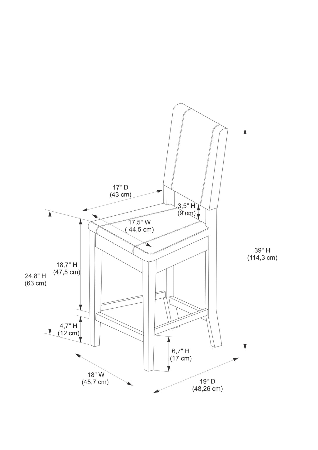 Dark Brown Bar Stool B142697