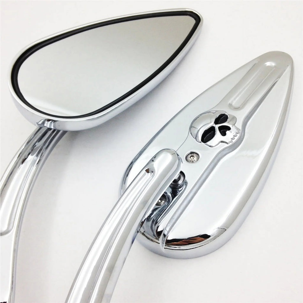 Skull Flame Side Mirrors chrome P768