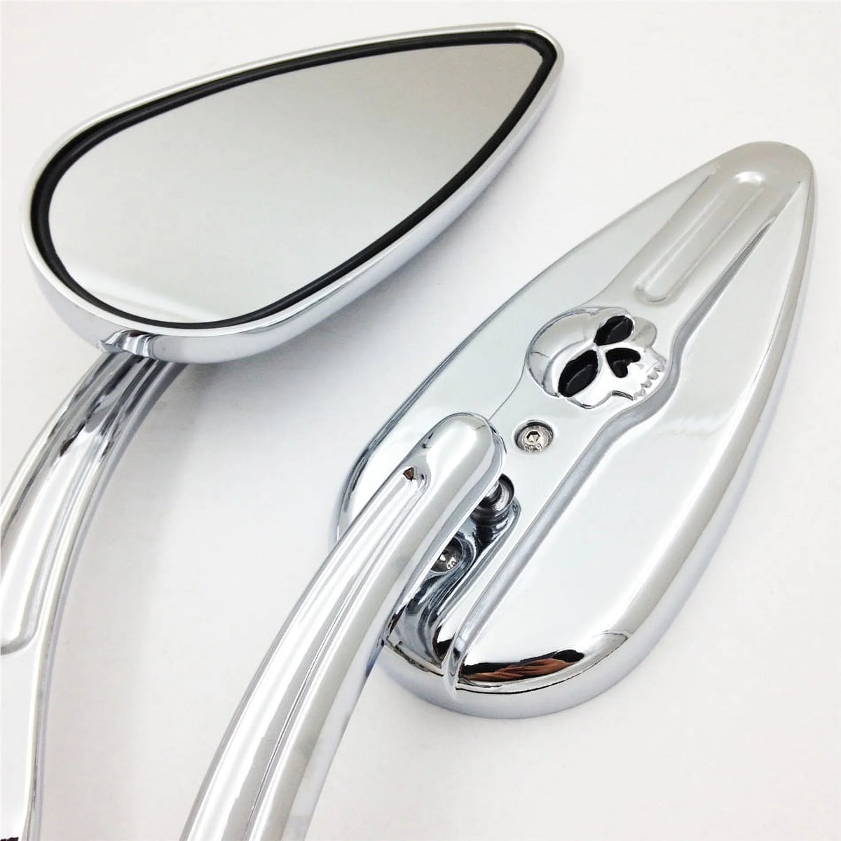 Skull Flame Side Mirrors chrome P768
