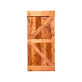 42 in. x 84 in. Red Walnut Stained Solid Pine Wood Interior Sliding Barn Door Slab Y750839