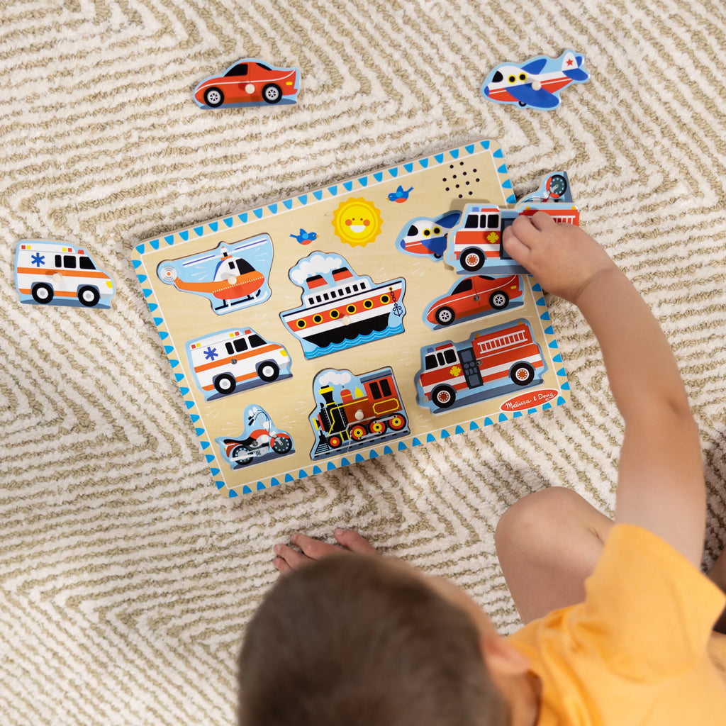 Wooden Peg Puzzle With Sound Effects (8 pcs) F528