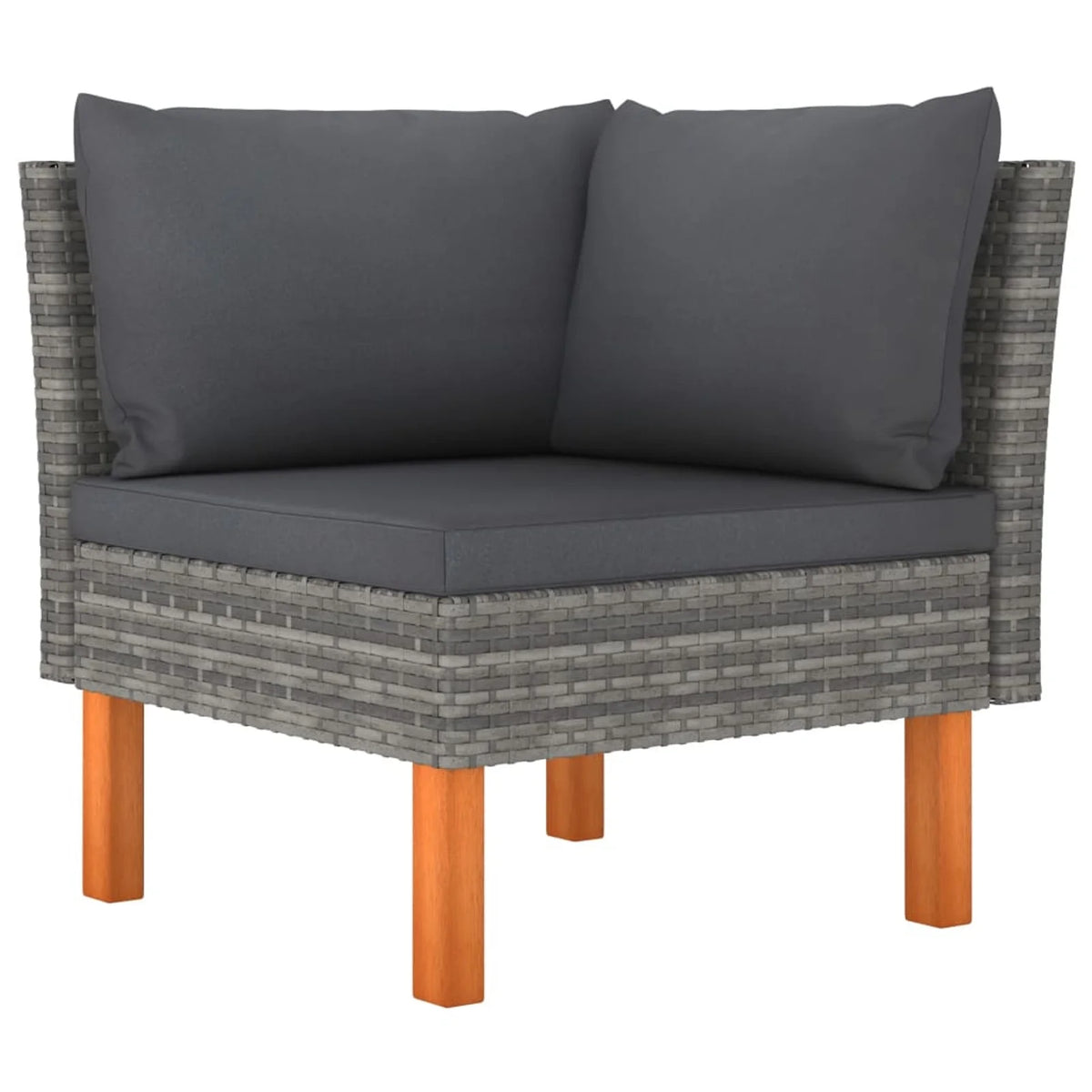 12 Piece Poly Rattan Garden Set with Cushions Gray B73062