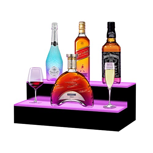 16-Inch 2-Step Illuminated Bottle Display Shelf R22365