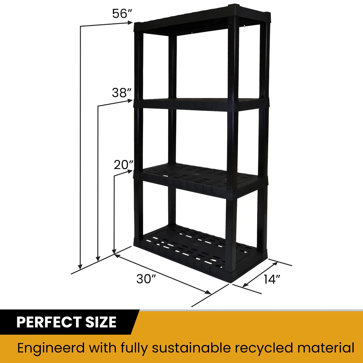 4-Tier Black Shelving Unit B53629