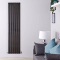 Black Vertical Hot Water Radiator L65924