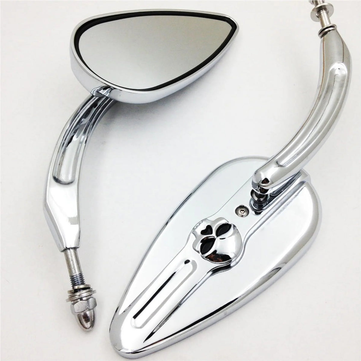 Skull Flame Side Mirrors chrome P768