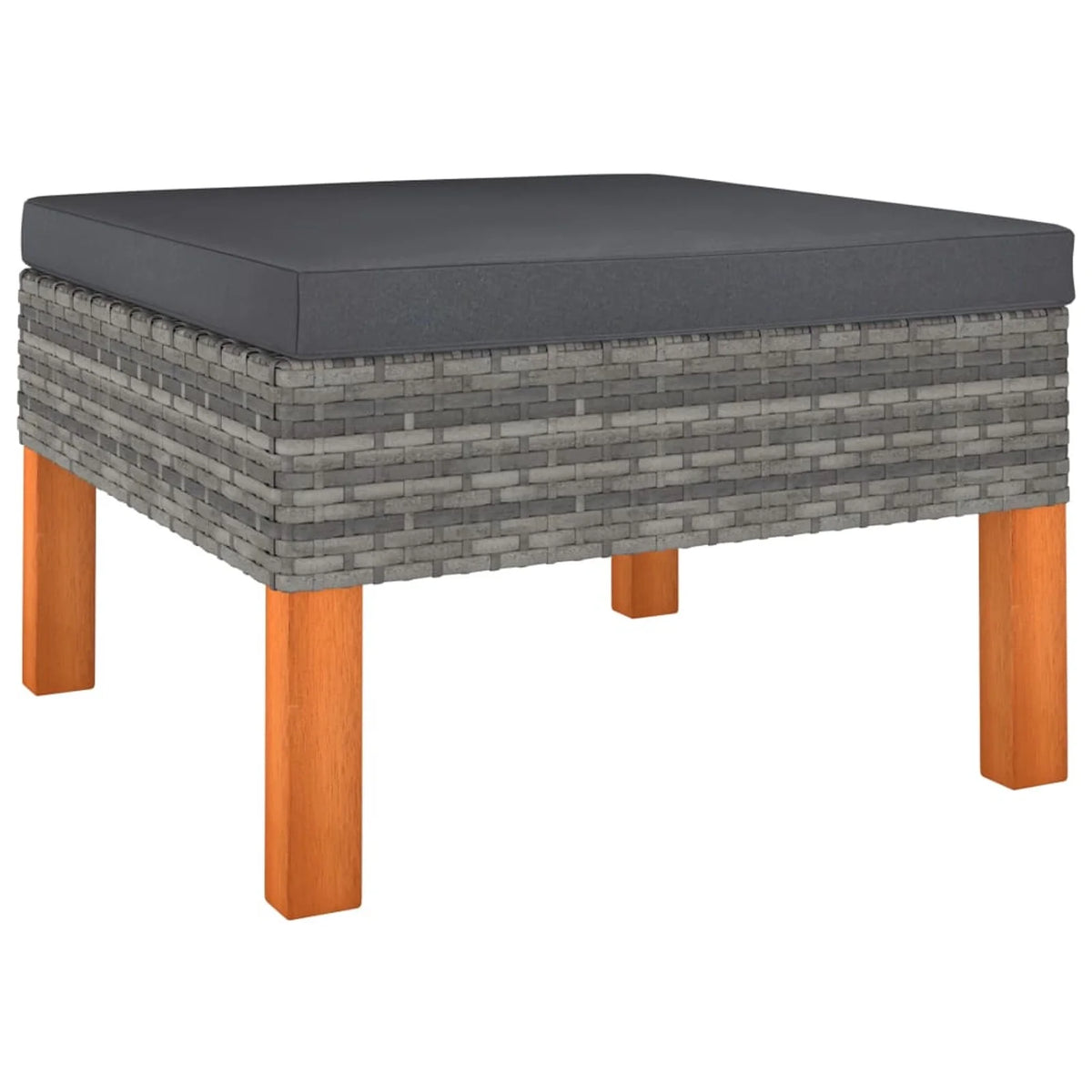 12 Piece Poly Rattan Garden Set with Cushions Gray B73062