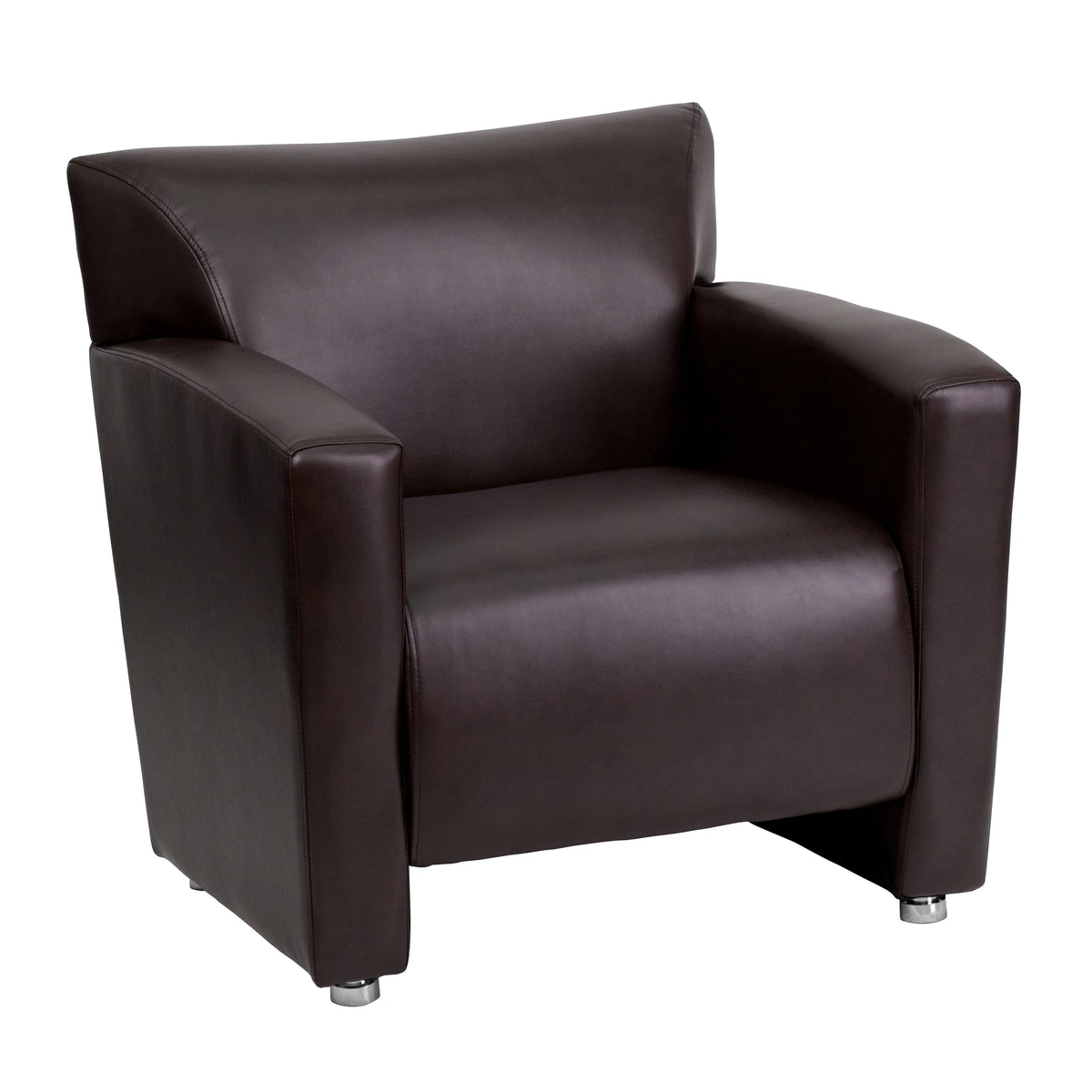 Brown LeatherSoft Chair with Extended Panel Arms A51097