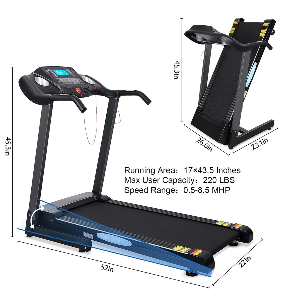 Folding Treadmill 2.5 Horse Power 15 Preset Programs F354