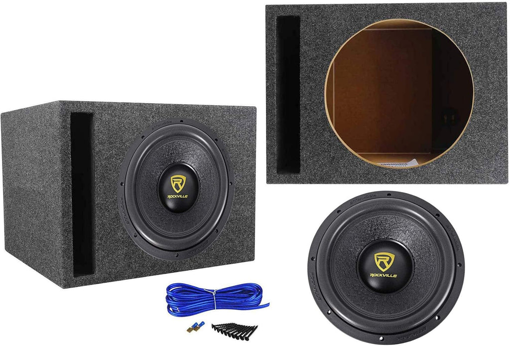 12 4000 Watt Car Audio Subwoofer with Vented Sub Box Enclosure D708
