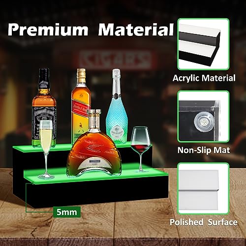 16-Inch 2-Step Illuminated Bottle Display Shelf R22365