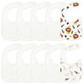 10 Pcs White Cotton Waterproof Baby Bibs U45394