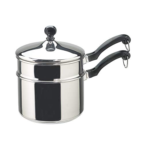 Stainless Steel Double Boiler & Sauce Pan with Lids (2 Quart, 1 Quart) B2777