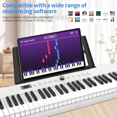 88 Key Semi Weighted Keys Digital Piano with Sustain Pedal, Power Supply, Stand, Carrying Case, Headphones G458762
