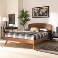 Queen Walnut Brown Engineered Wood Platform Bed B5496