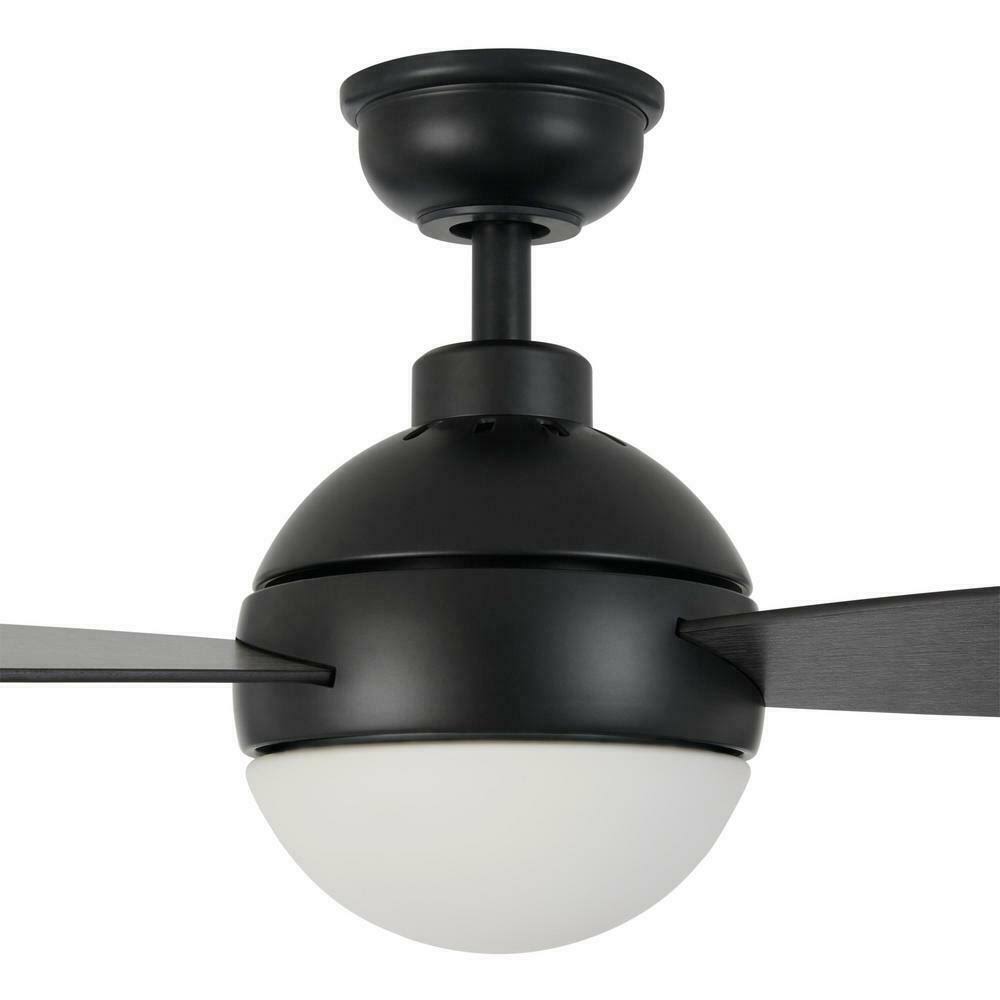 Matte Black LED Ceiling Fan with Light and Remote Control D21288