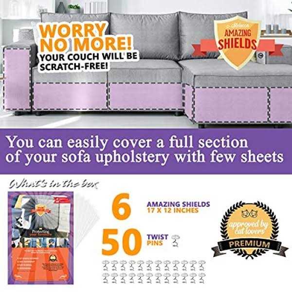 6-Pack 17-inch x 12-inch Cat Scratch Deterrent Furniture Protectors E3477