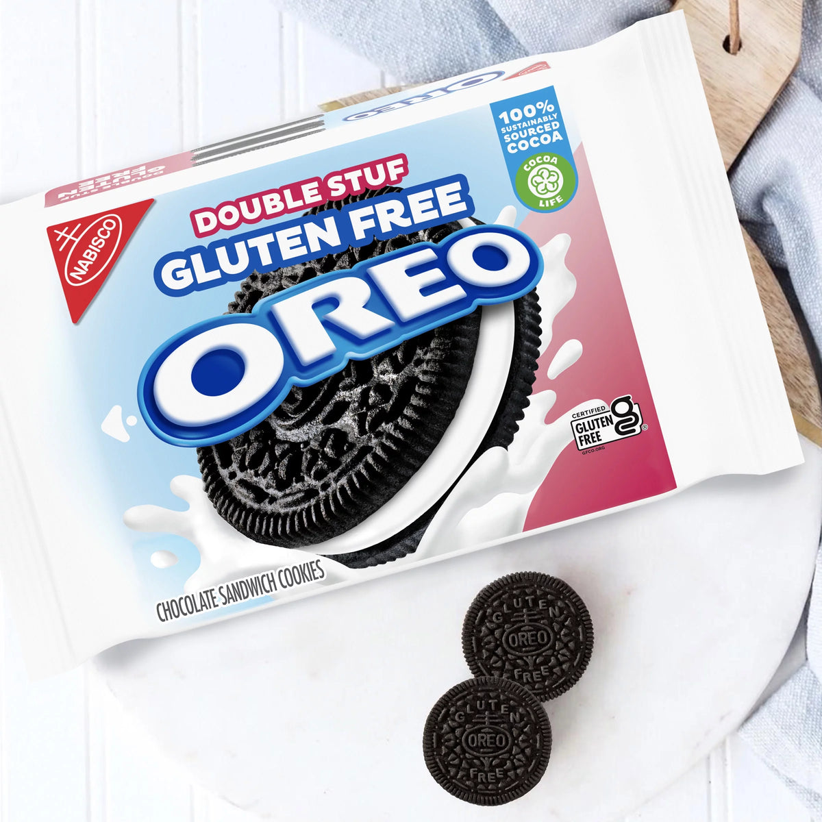 Double Stuf Gluten Free Chocolate Sandwich Cookies 4 Pack 12.47 oz T8490