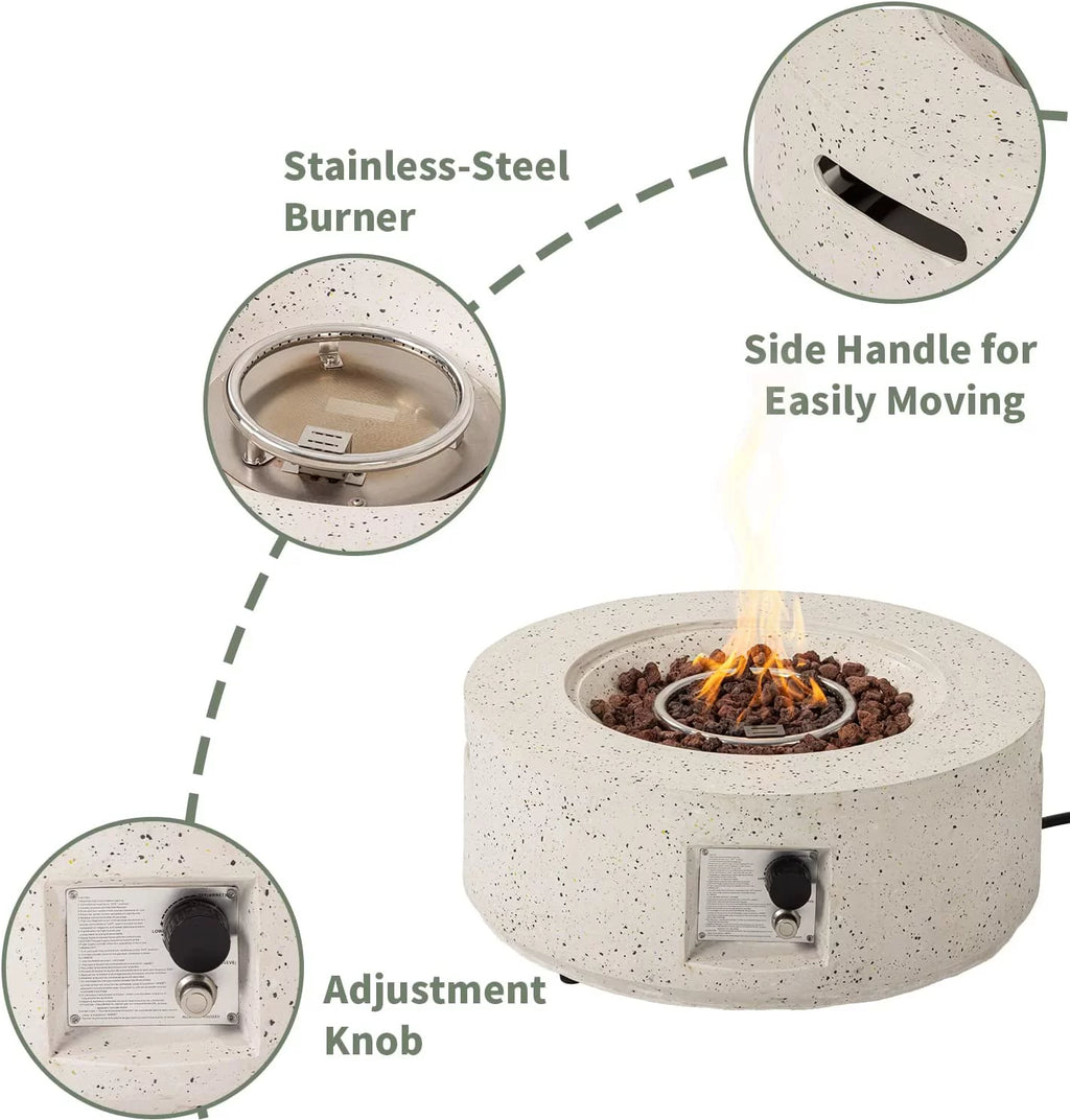 28-inch Round Propane Fire Pit Table W795248