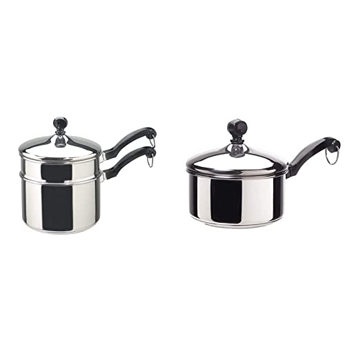 Stainless Steel Double Boiler & Sauce Pan with Lids (2 Quart, 1 Quart) B2777