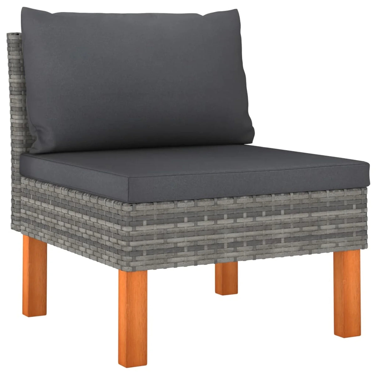 12 Piece Poly Rattan Garden Set with Cushions Gray B73062