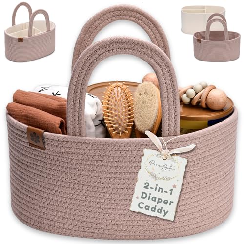 Baby Diaper Caddy Organizer Rope Basket Q1937