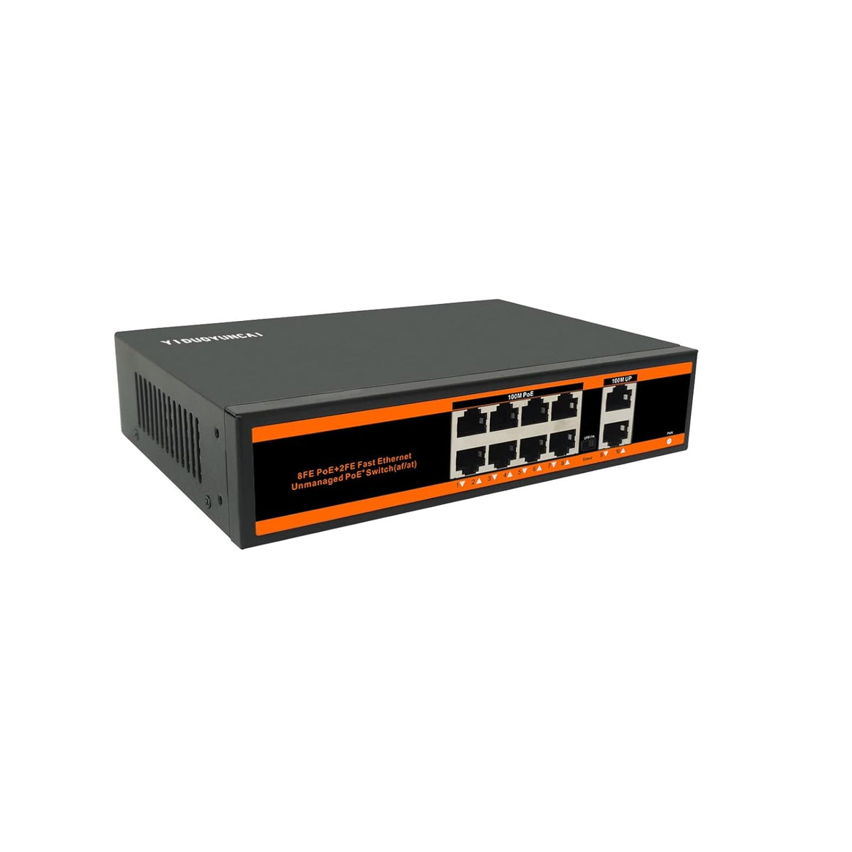10 Ports Ethernet PoE Switch, 8 PoE Ports + 2 Uplink Ports, 150W, Metal Fanless, Unmanaged, Pack of 2 X60259