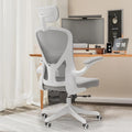 Khaki Ergonomic Chair with Flip-Armrest & Lumbar Support X19735