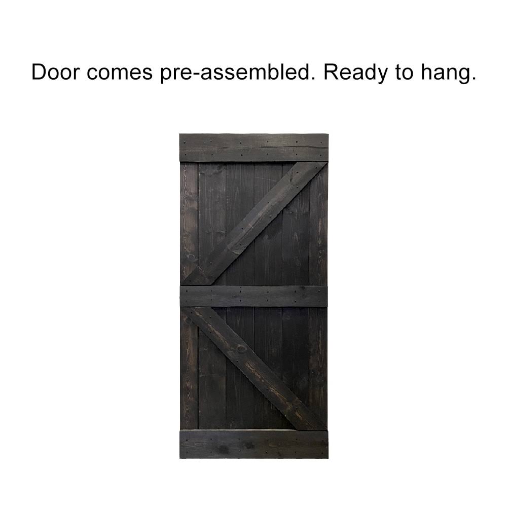 42 in. x 84 in. Red Walnut Stained Solid Pine Wood Interior Sliding Barn Door Slab Y750839