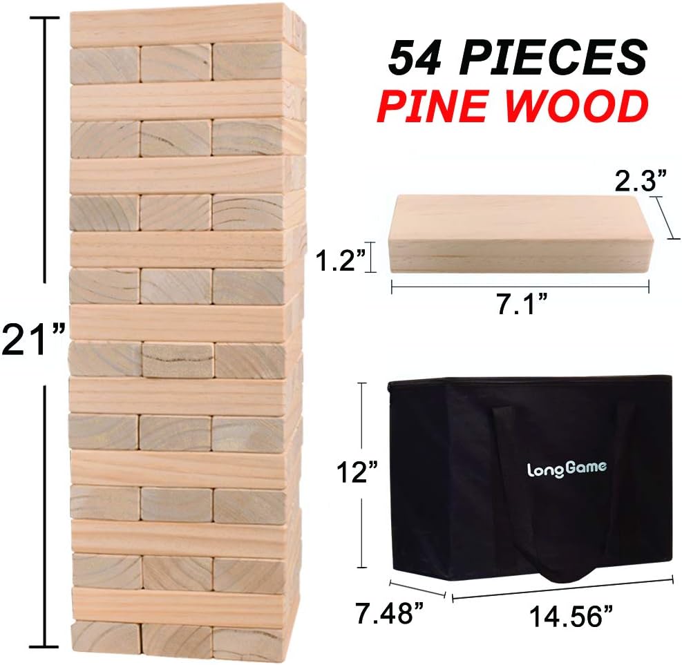 Jumbo Wood Stacking Lawn Game with Carry Bag G513091