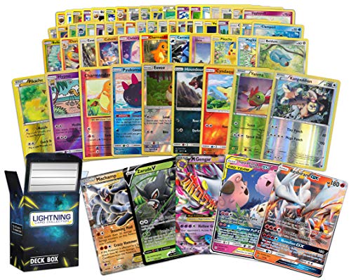 100 Pokemon Card Lot with Deck Box F45542