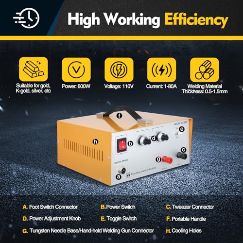 110V 80A Pulse Sparkle Spot Welder with Foot Pedal H46187
