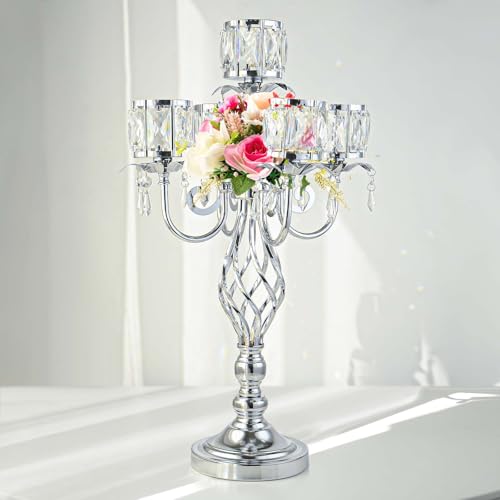 Black 5 Arm Crystal Candlestick Holder X304