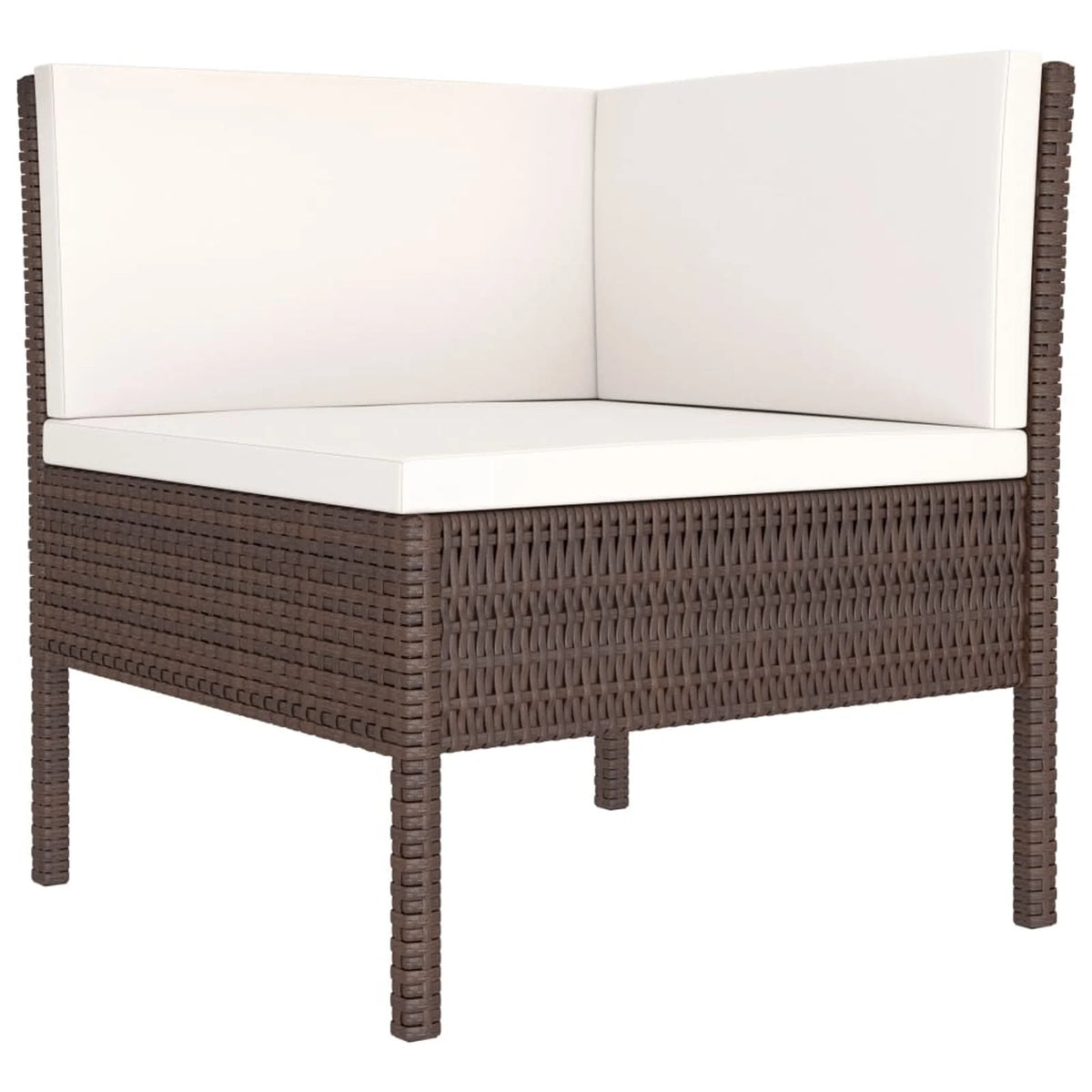 3 Piece Poly Rattan Outdoor Sectional Sofa Set with Cushions Steel Frame D112423