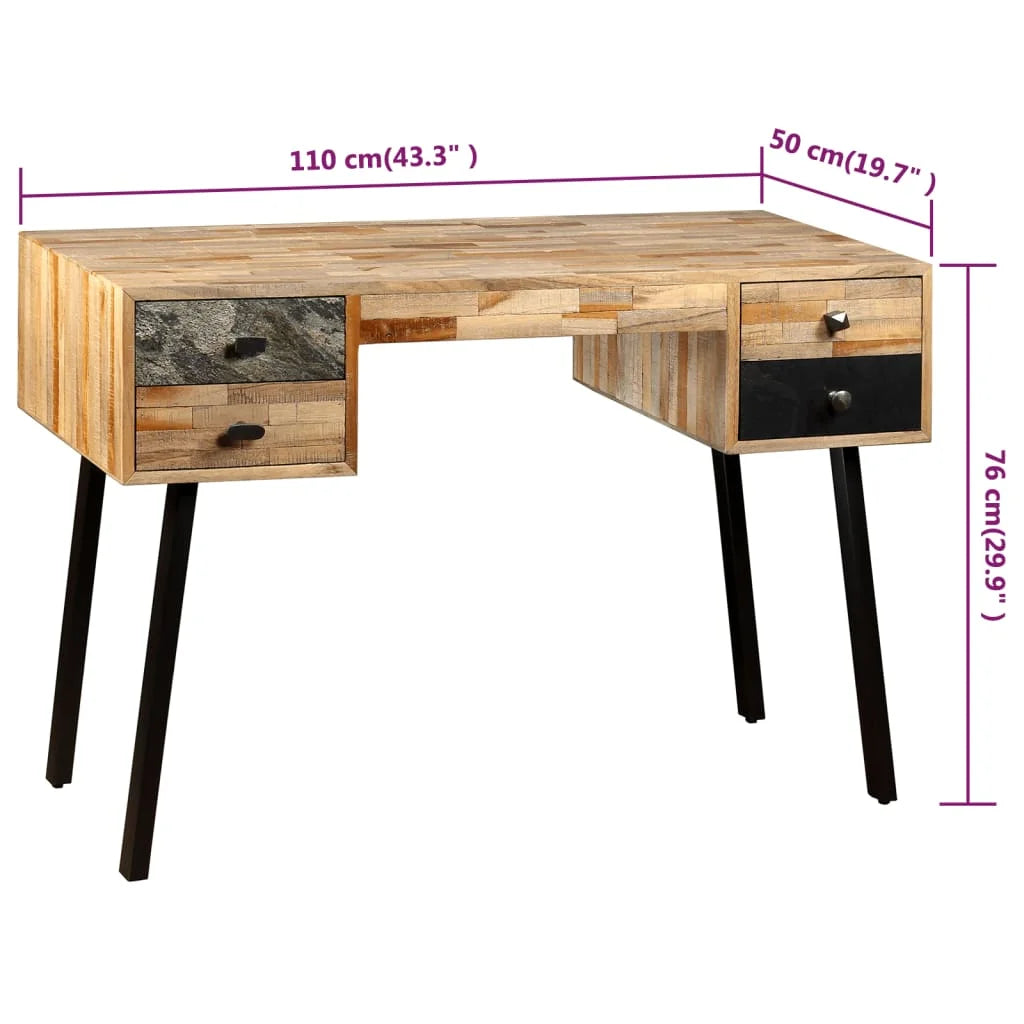 Solid Reclaimed Teak Writing Desk V807