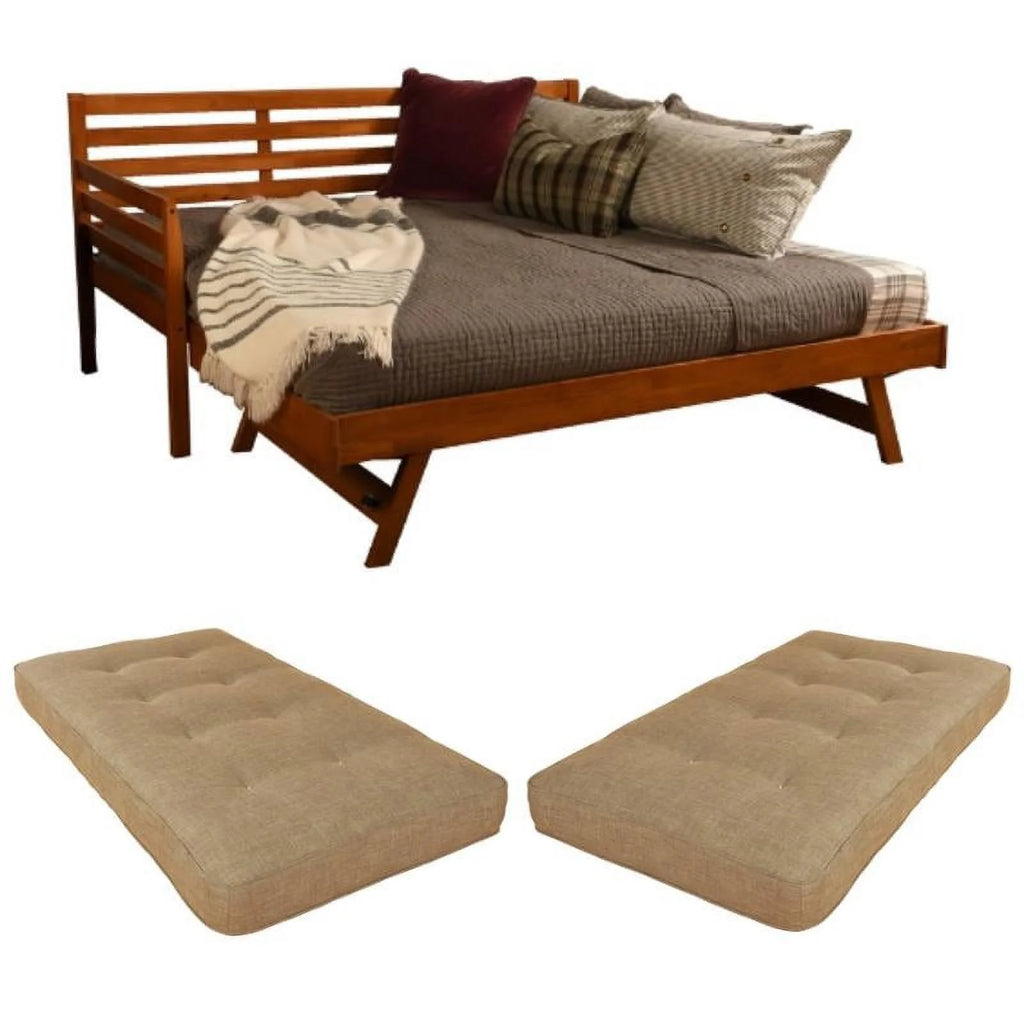 3-Piece Fabric Daybed with 2 Mattresses K683653