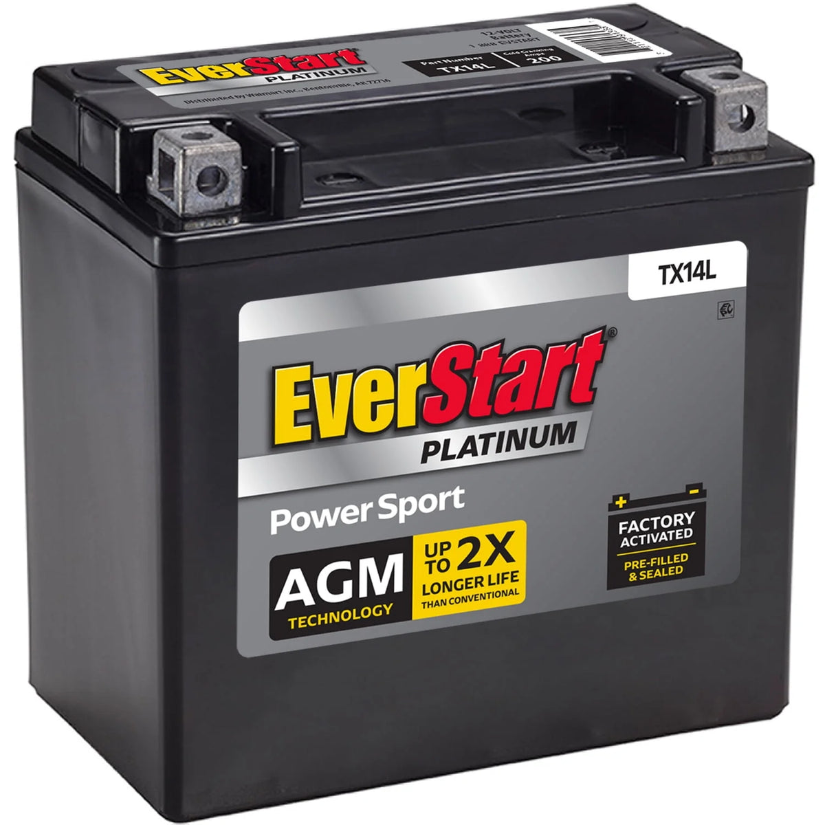 AGM Power Sport Battery Group Size TX14L 12 Volt 200 CCA H23054
