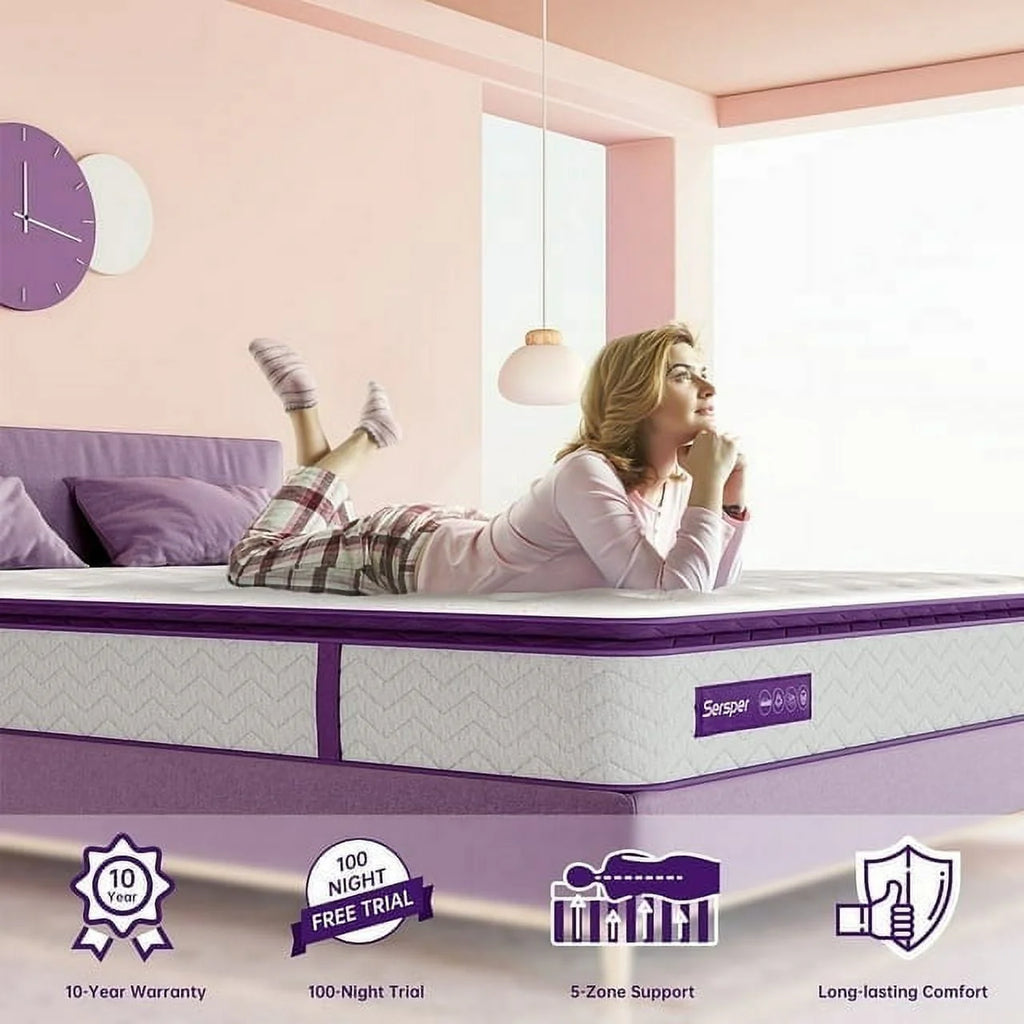 Full Size 10 inch Pillow Top Memory Foam Mattress L7821