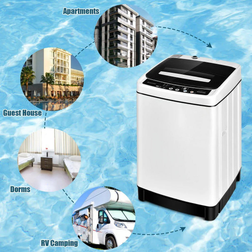 1.5 Cubic Feet 11 LBS Full-Automatic Washer and Dryer White X5573