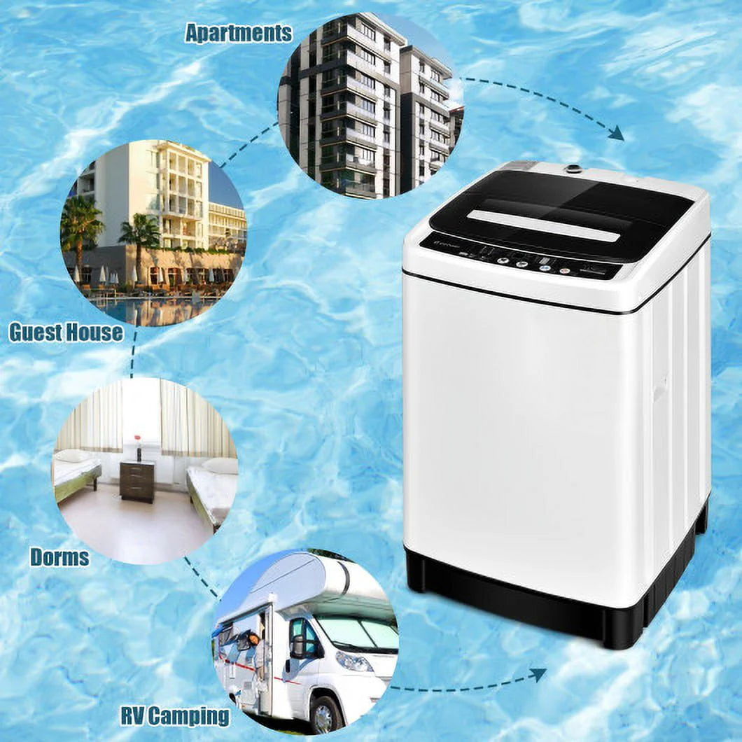 1.5 Cubic Feet 11 LBS Full-Automatic Washer and Dryer White X5573