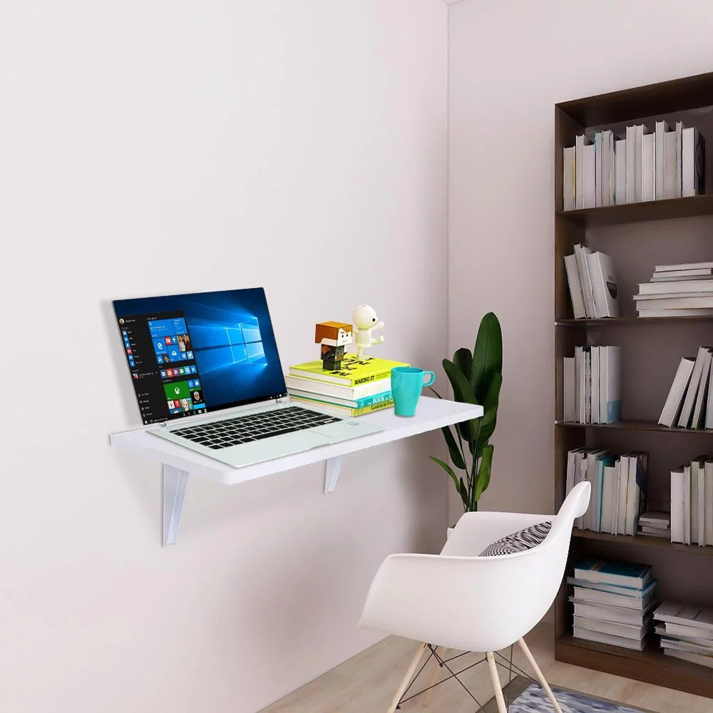 Wall-Mounted Drop-Leaf Folding Table White A3537