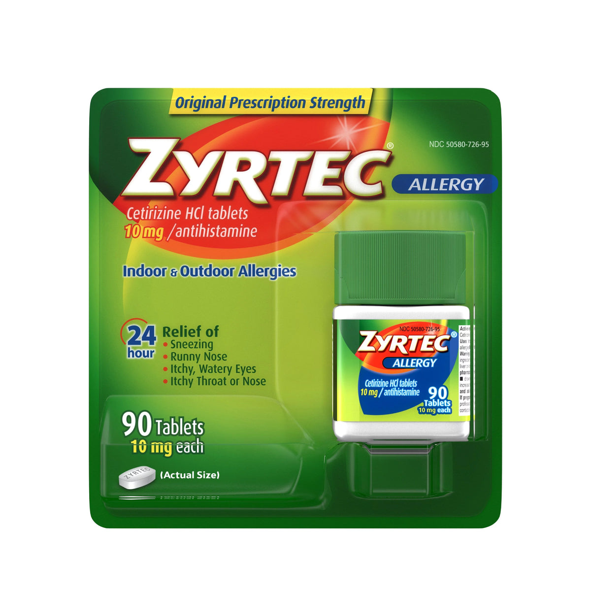 24 Hour Allergy Relief Tablets 10 mg Cetirizine Hci 90 Ct S9400