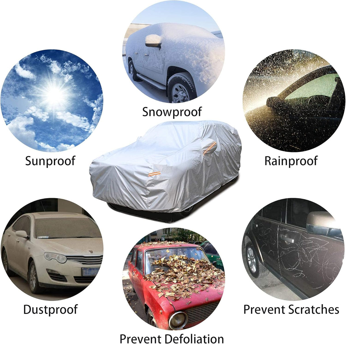 SUV Car Cover Waterproof All Weather with Zipper C861527