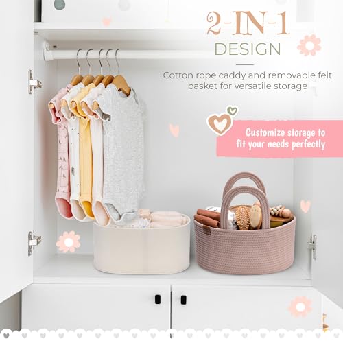 Baby Diaper Caddy Organizer Rope Basket Q1937