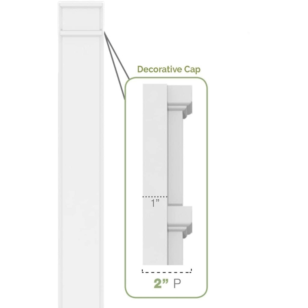 Plain PVC Pilaster with Capital and Base (Pair) H5665
