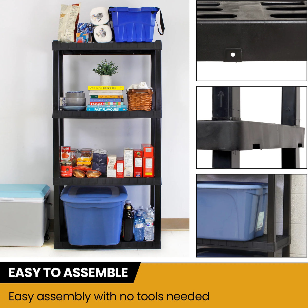 4-Tier Black Shelving Unit B53629