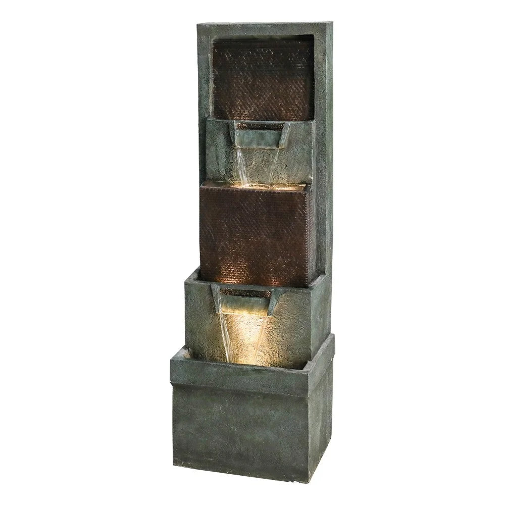 Indoor Outdoor Waterfall Fountain with Lights & Pump Q24823